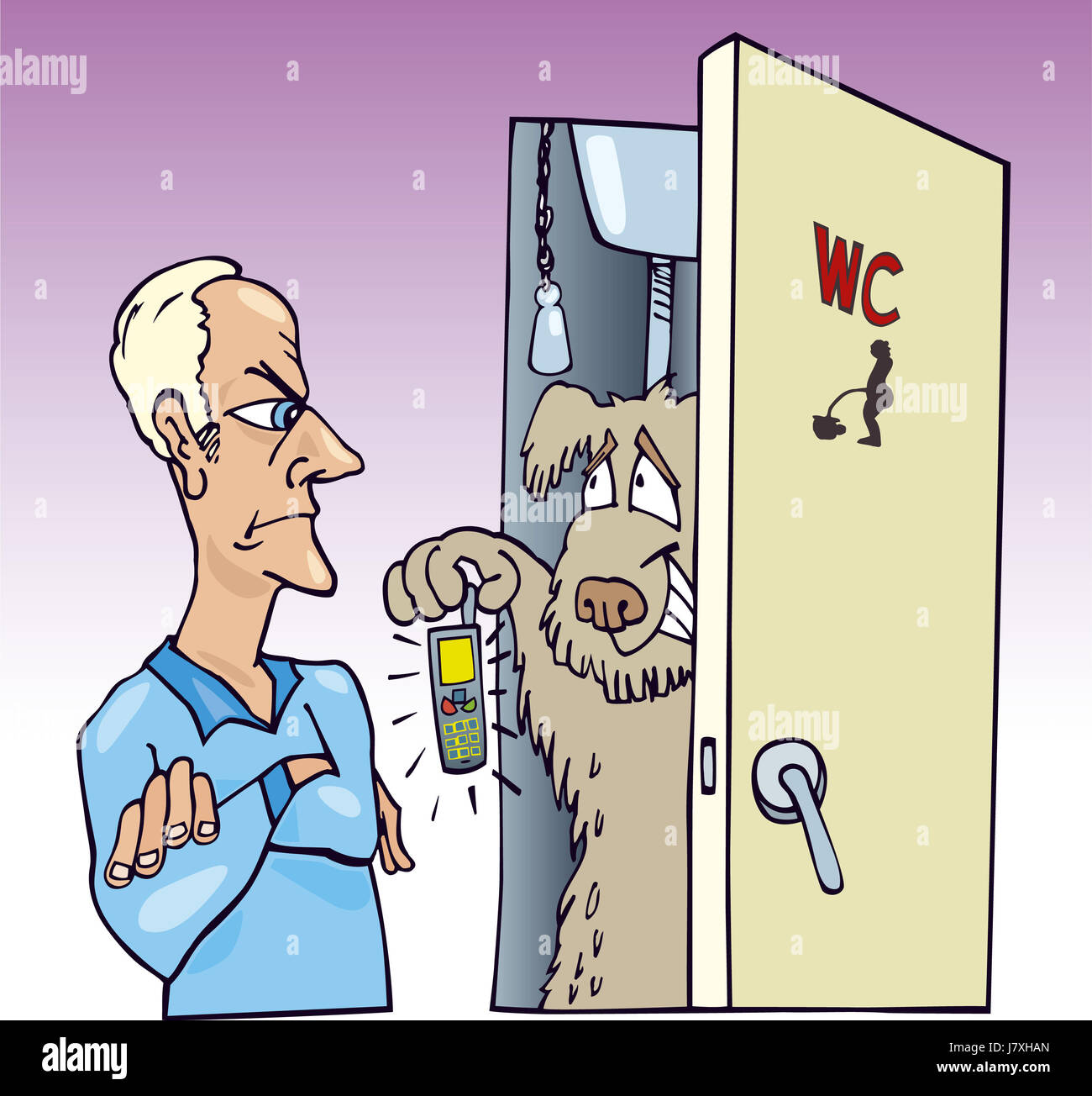 telephone phone cellphone mobile mobile phone dog illustration toilet cellular Stock Photo Alamy