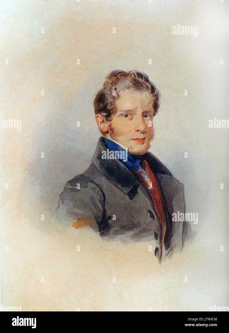 Alexandre Grig. Demidov (1803 1853) by P.Sokolov (1820s, Pushkin museum) Stock Photo