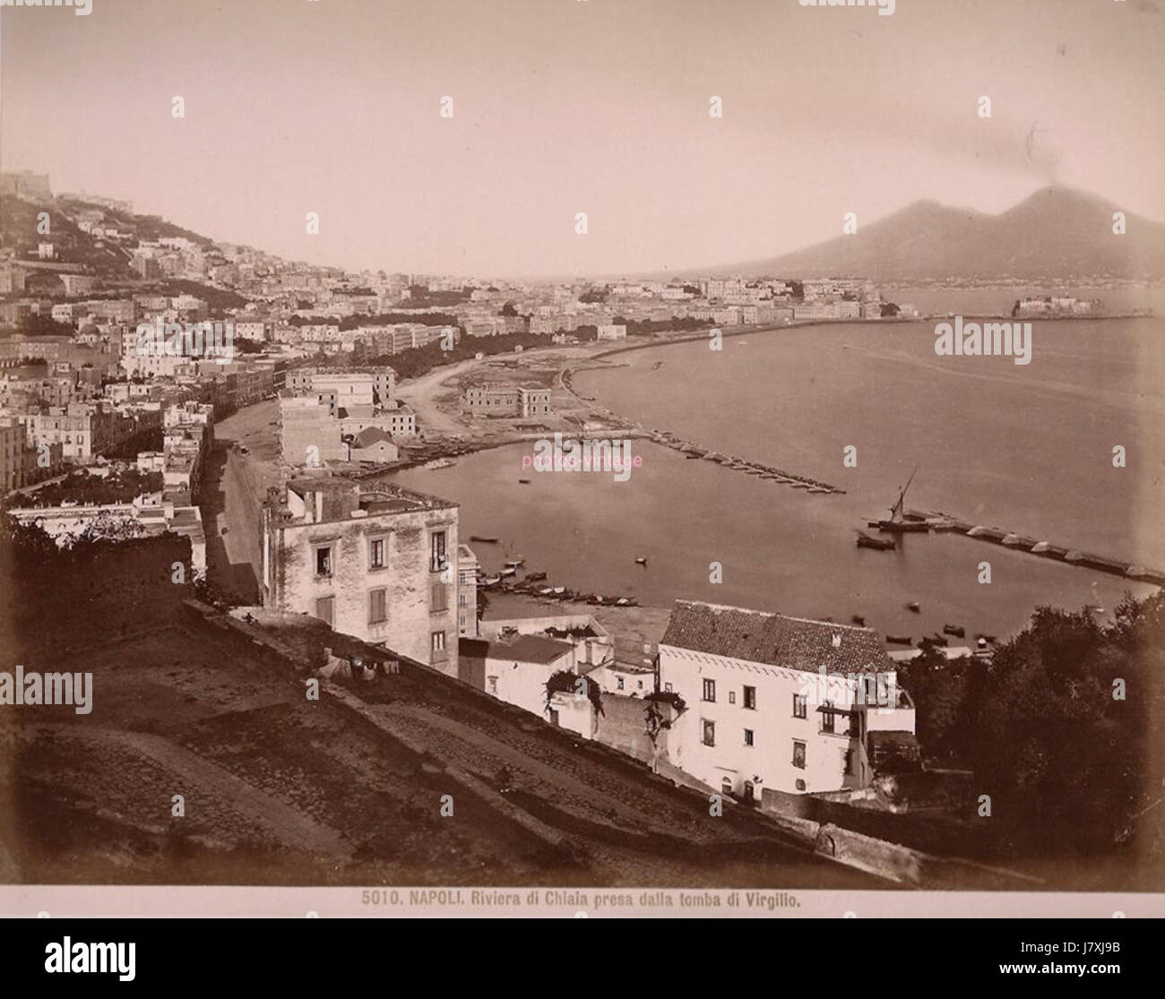 Brogi, Giacomo (1822 1881)   n. 5010   Napoli   Riviera di Chiaia dalla tomba di Virgilio Stock Photo
