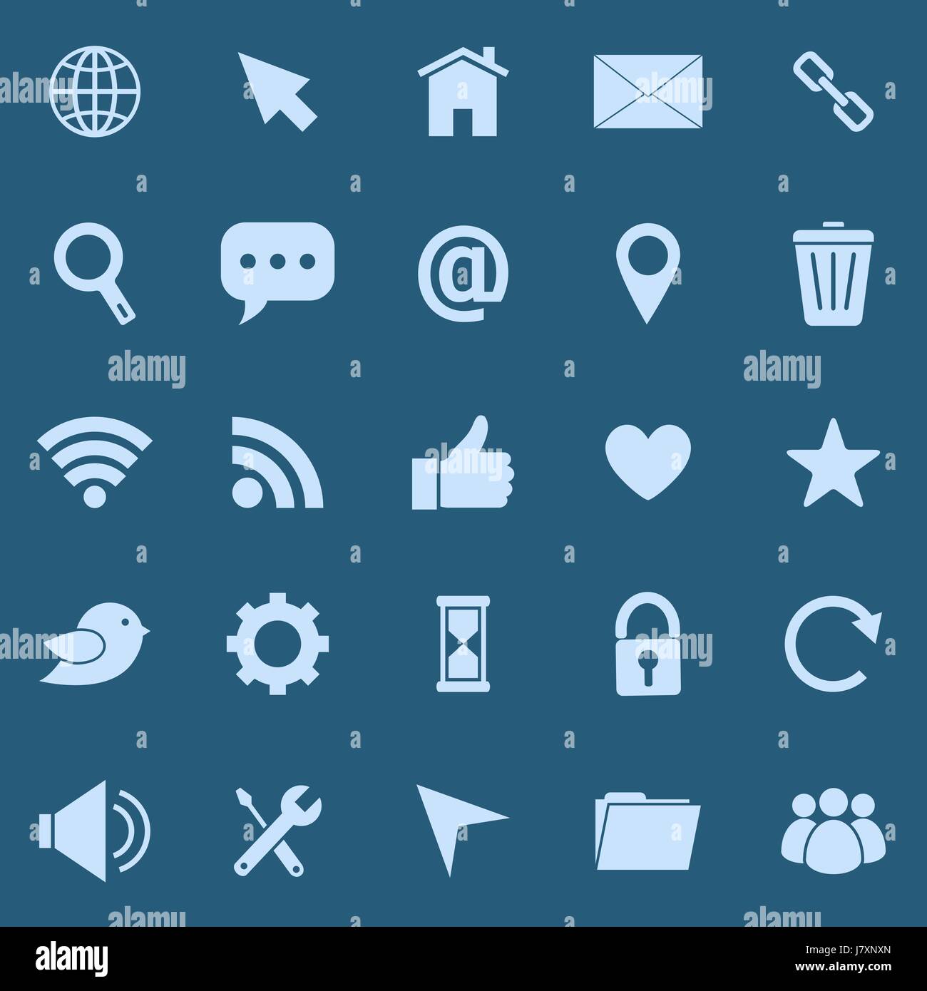 Website color icons on blue background, stock vector Stock Vector Image ...