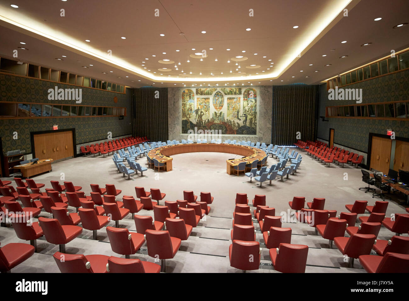 security council chamber at the United Nations headquarters building New York City USA Stock Photo