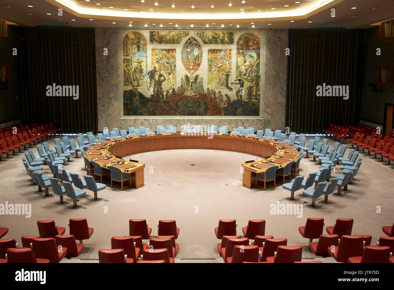 security council chamber at the United Nations headquarters building New York City USA Stock Photo