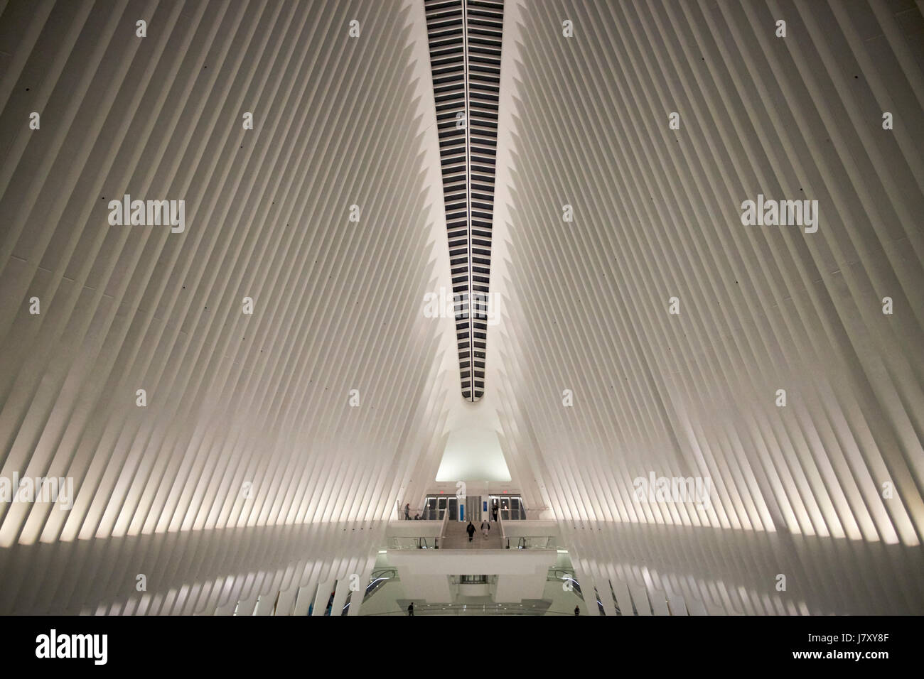 World Trade Center transportation hub and Westfield World Trade Center shopping mall known as the Oculus new york city usa Stock Photo