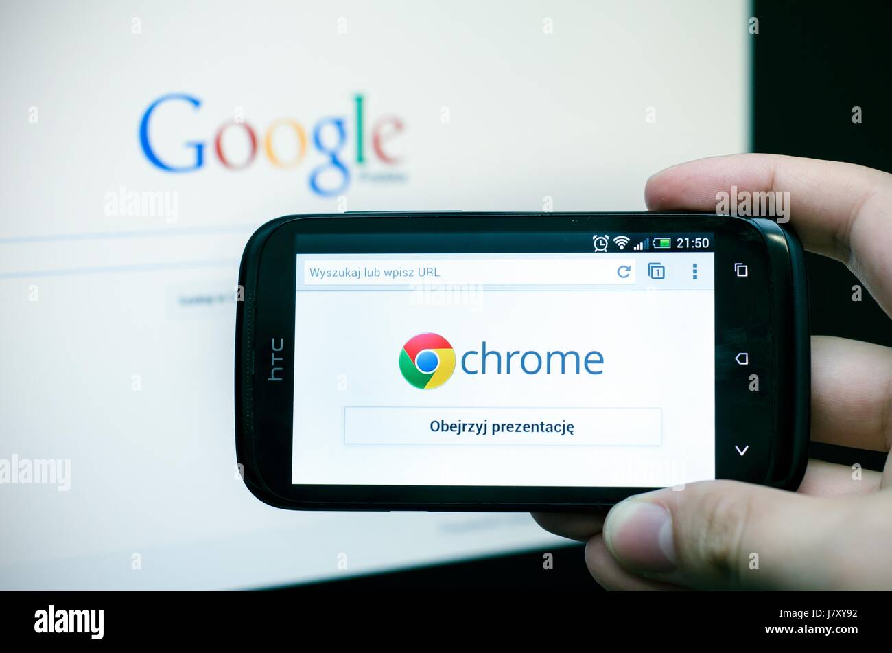 Google Chrome mobile web browser Stock Photo