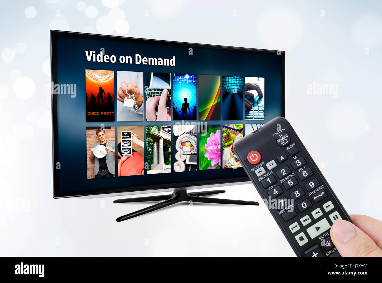 Video on demand VOD application or service on smart TV Stock Photo