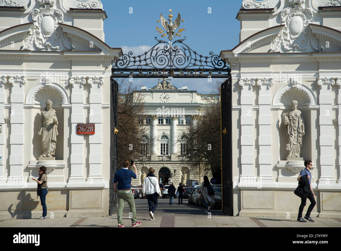 Main gate to University of Warsaw (Uniwersytet Warszawski) in Warsaw, Poland © Wojciech Strozyk / Alamy Stock Photo Stock Photo