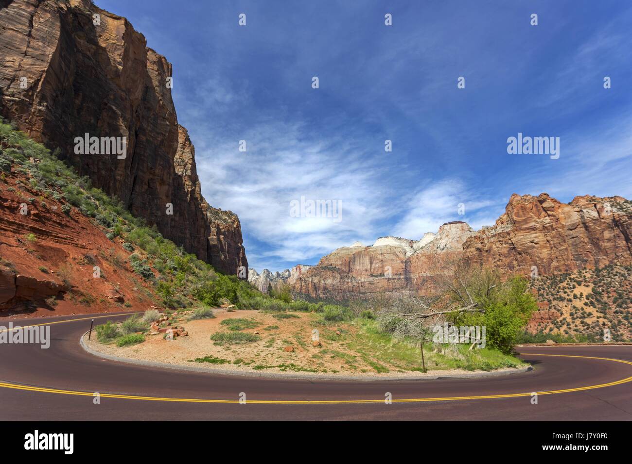 Sharp Switchback Curve Mount Carmel Road Zion National Park Scenic