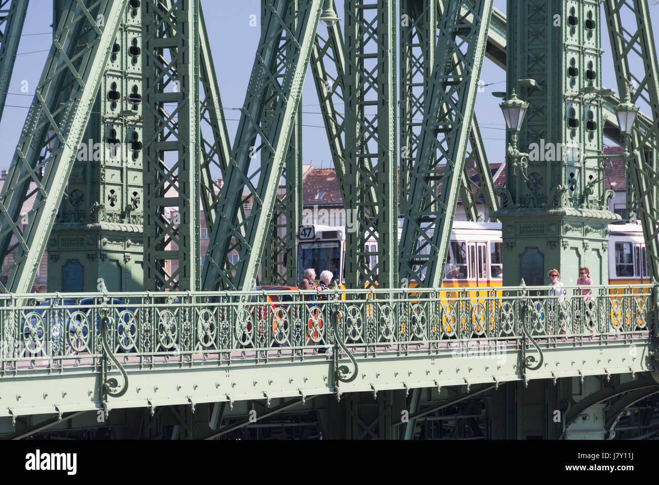 Hungary, Budapest. The Liberty Bridge Stock Photo