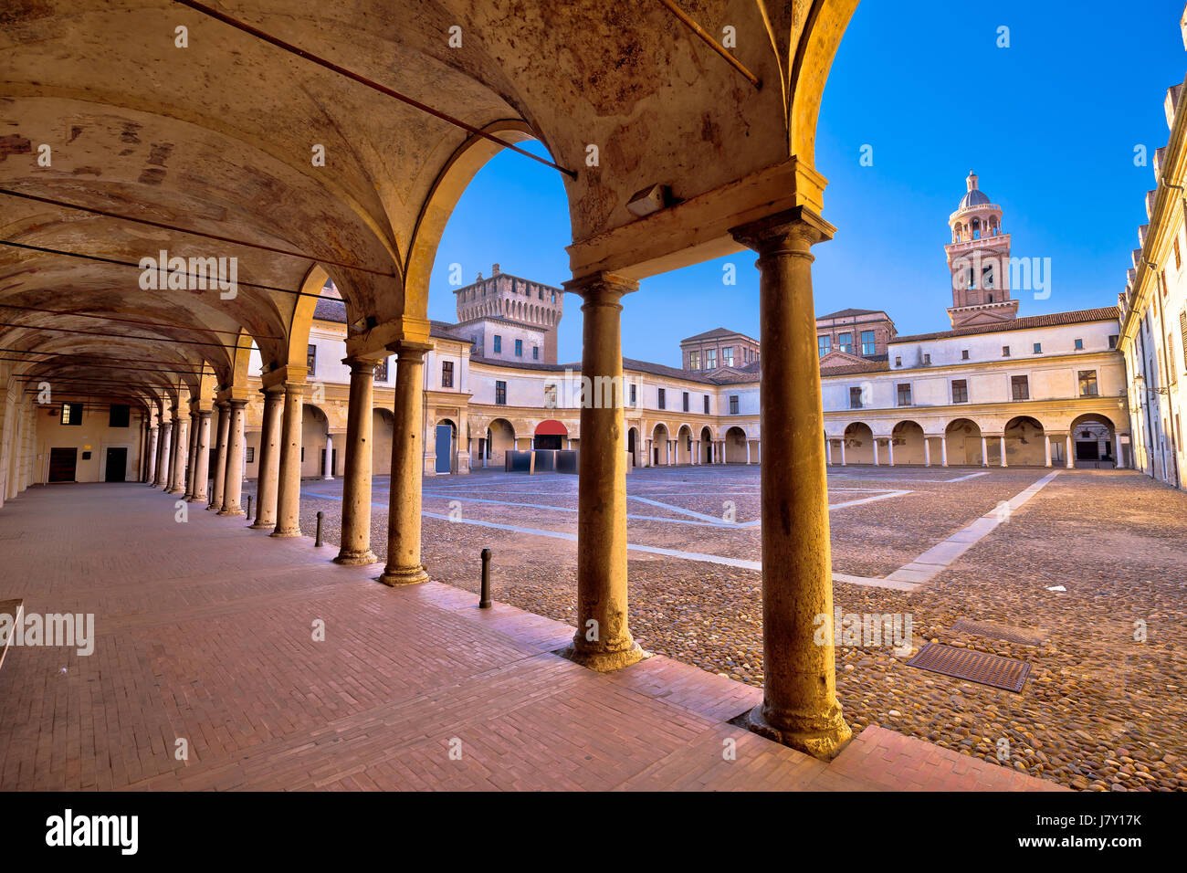 Piazza Castello in Mantova architecture view, European capital of culture and UNESCO world heritage site, Lombardy, Italy Stock Photo