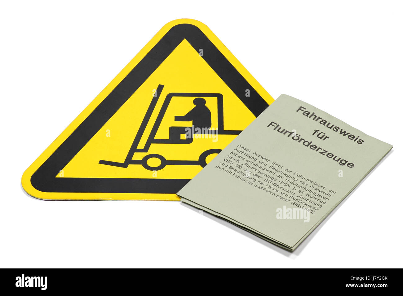 German driving license for forklift trucks isolated on white background