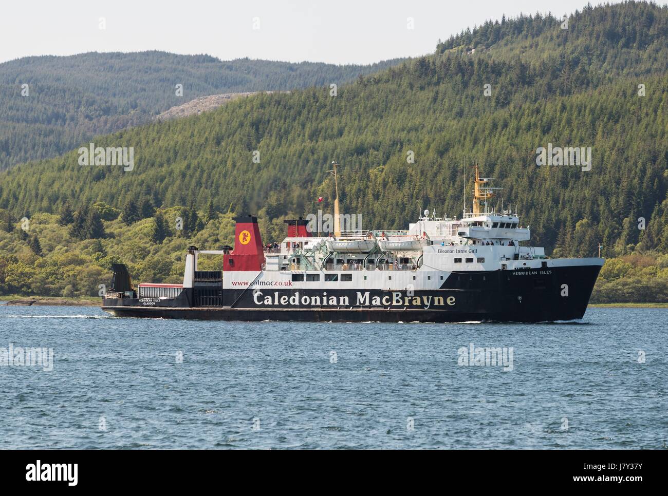 MV Hebridean Isles is a roll-on roll-off ferry operated by Calmac between Kennacraig on the west coast of Scotland and Islay. On Islay it docks at eit Stock Photo