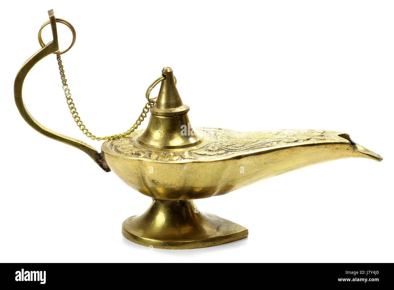 magic lamp isolated on white background Stock Photo
