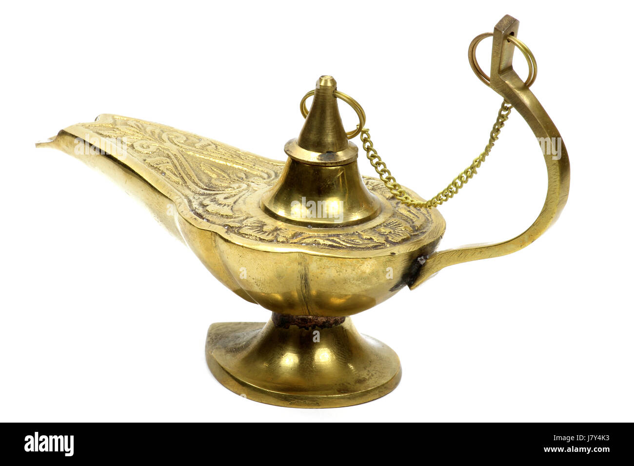 magic lamp isolated on white background Stock Photo
