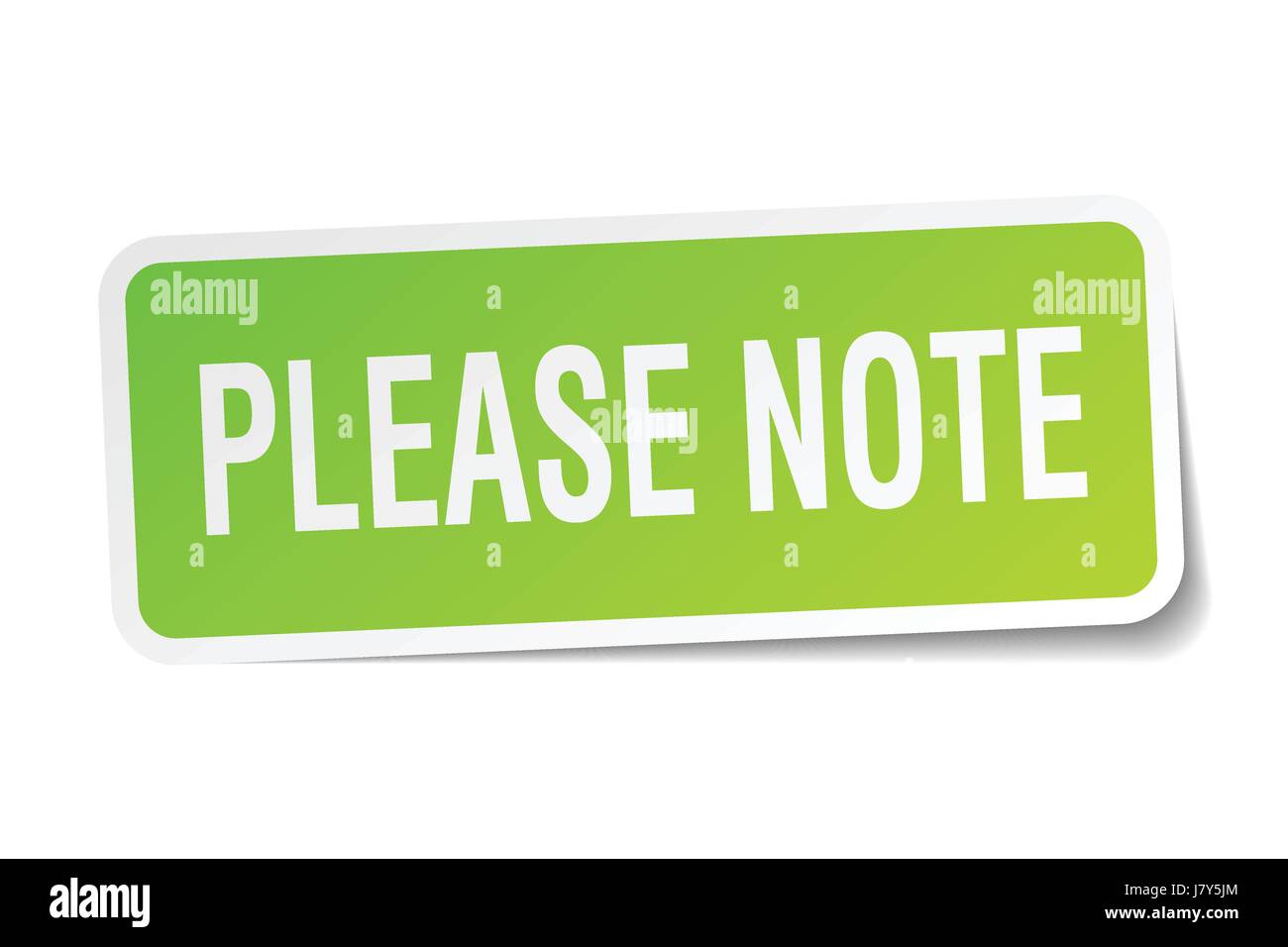 please note square sticker on white Stock Vector Image & Art - Alamy