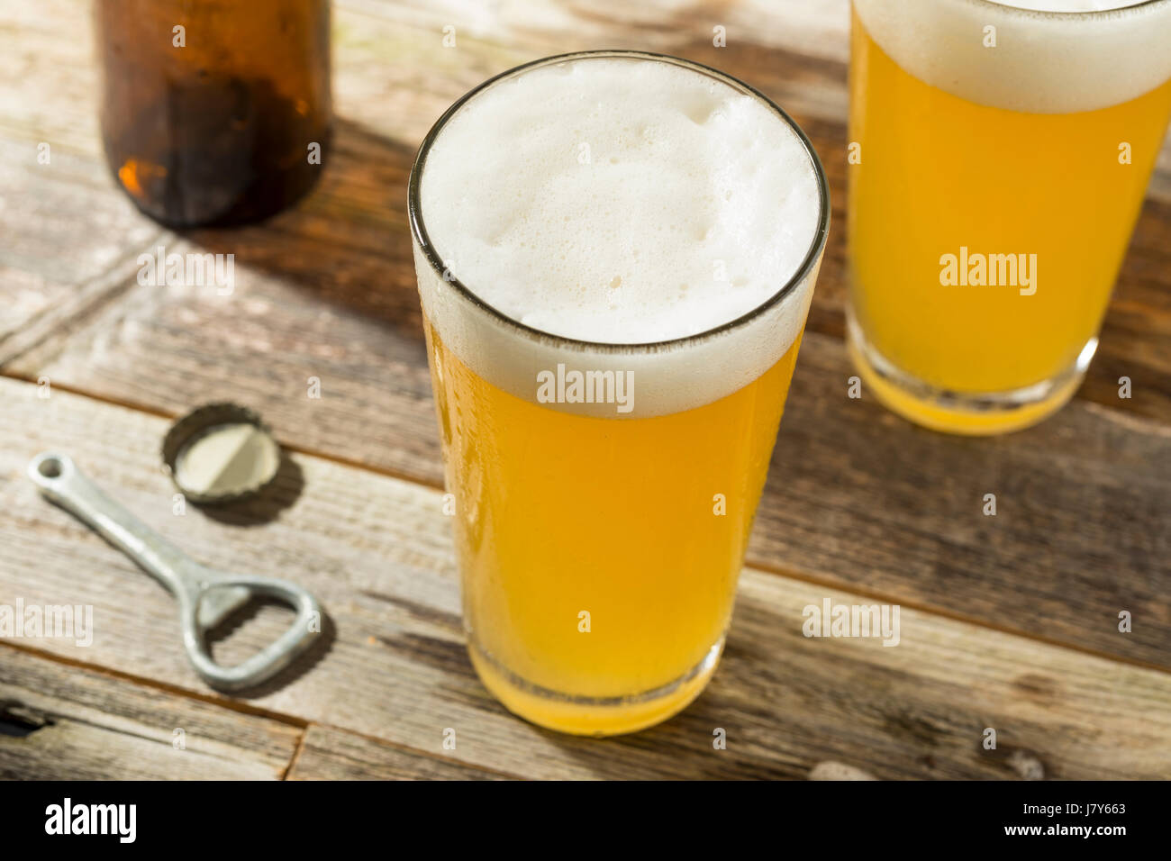 Light Refreshing Summer Craft Beer in a Pint Glass Stock Photo