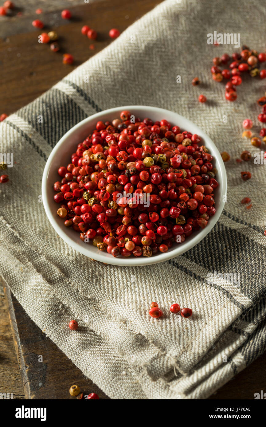 Dry Organic Red Peppercorns Ready to Grind Up Stock Photo