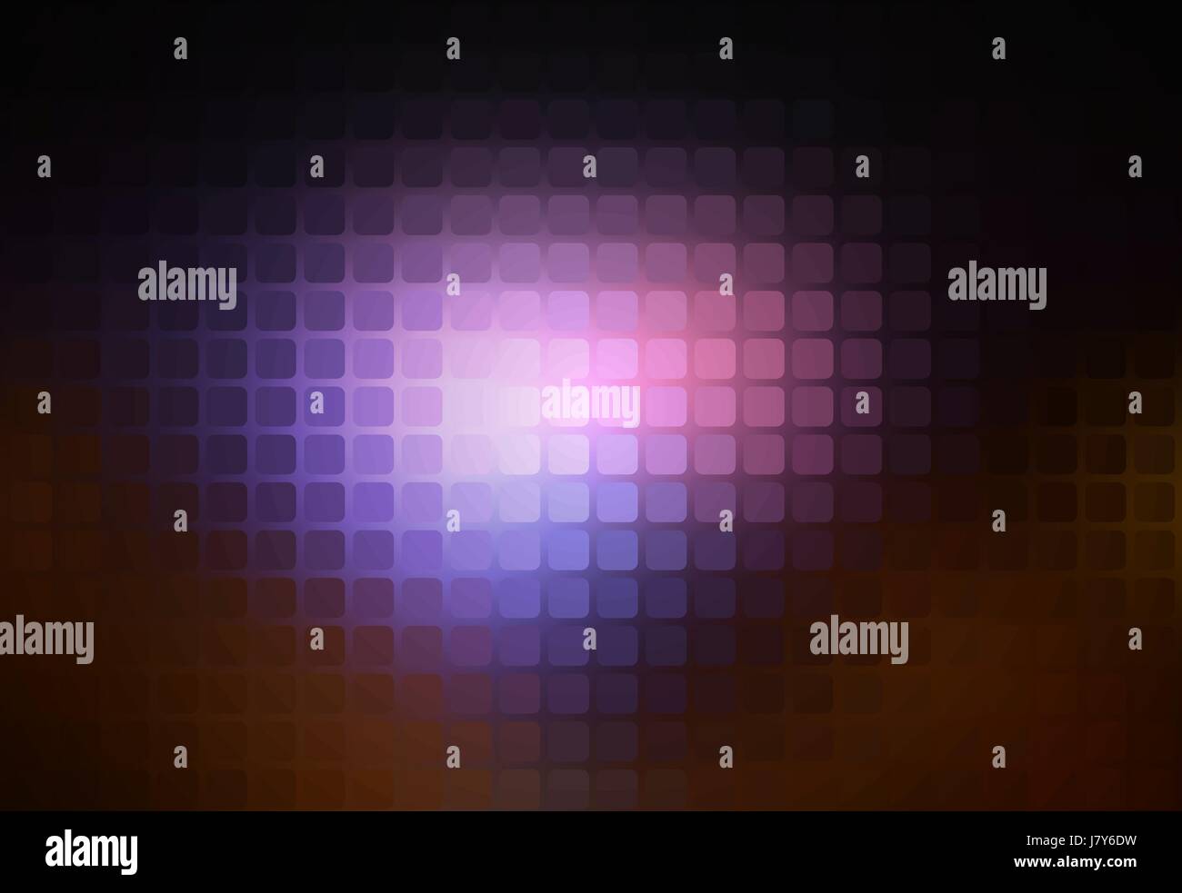 Purple brown black vector abstract rounded corners square tiles mosaic over  blurred background Stock Vector