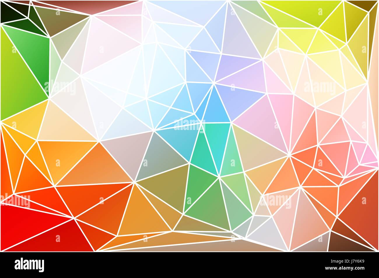 Rainbow Colors Abstract Low Poly Geometric Background With White