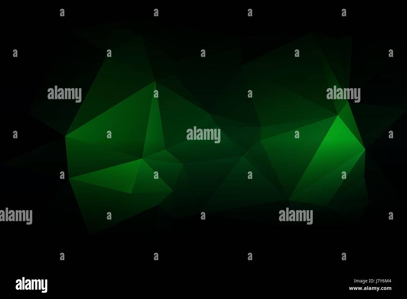 Glowing neon green abstract low poly geometric background Stock Vector