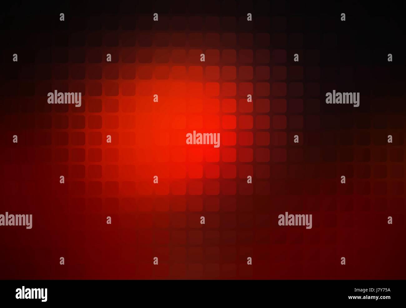 Red brown black vector abstract rounded corners square tiles mosaic over blurred background Stock Vector