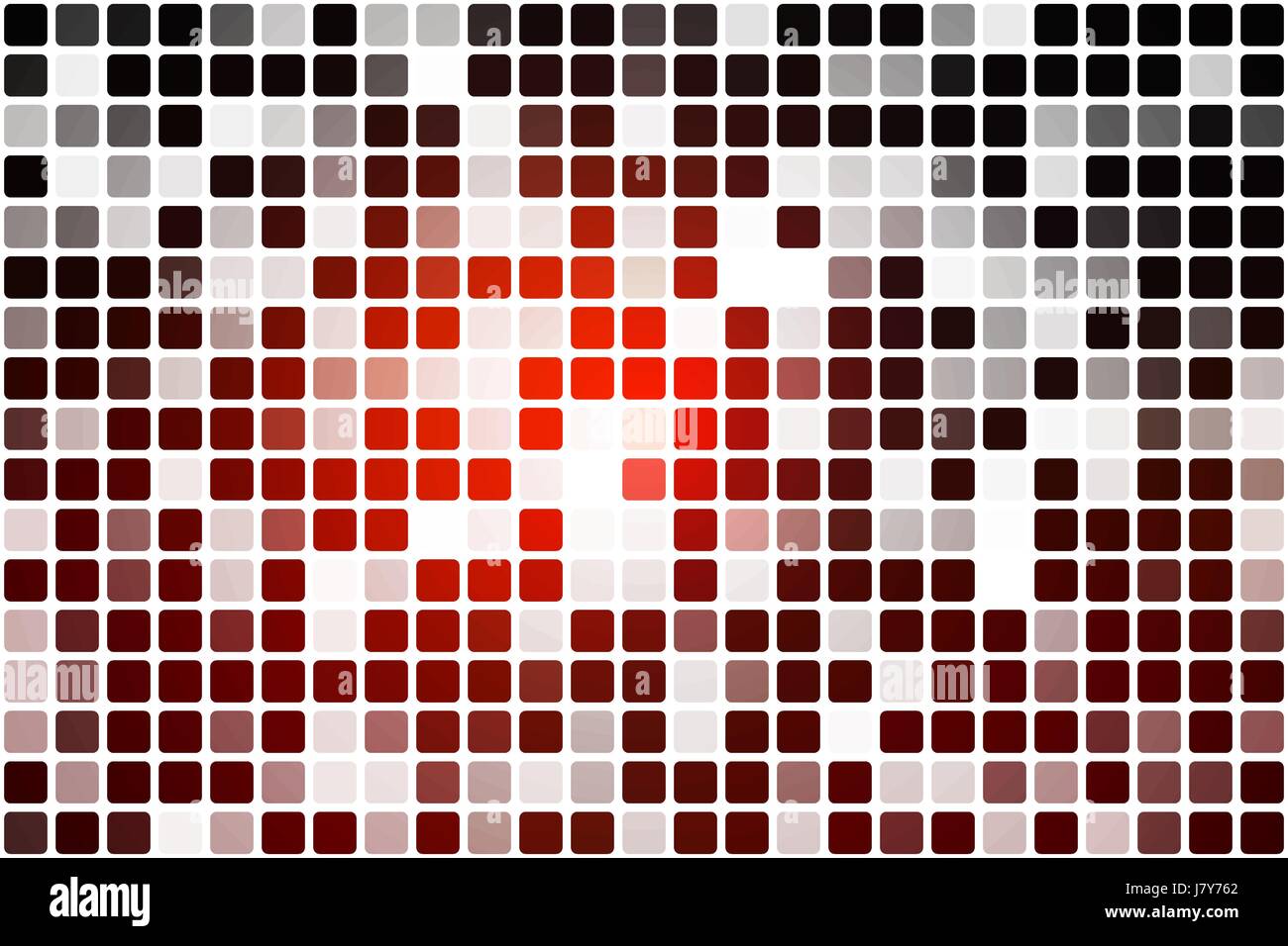 Red brown black occasional opacity vector square tiles mosaic over white  background Stock Vector