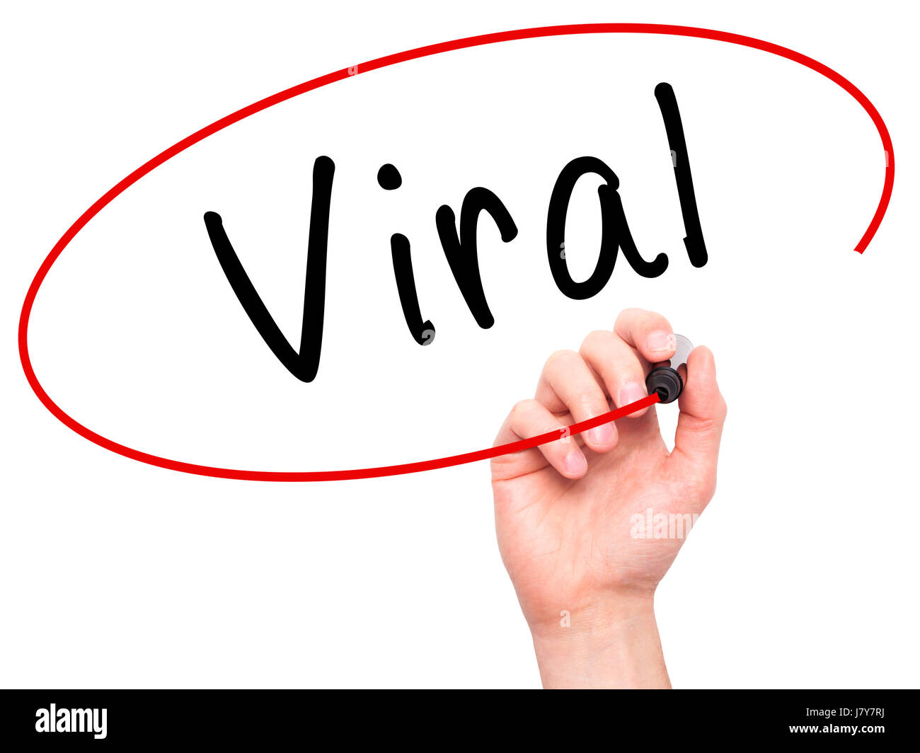 Man Hand writing Viral with black marker on visual screen. Isolated on ...