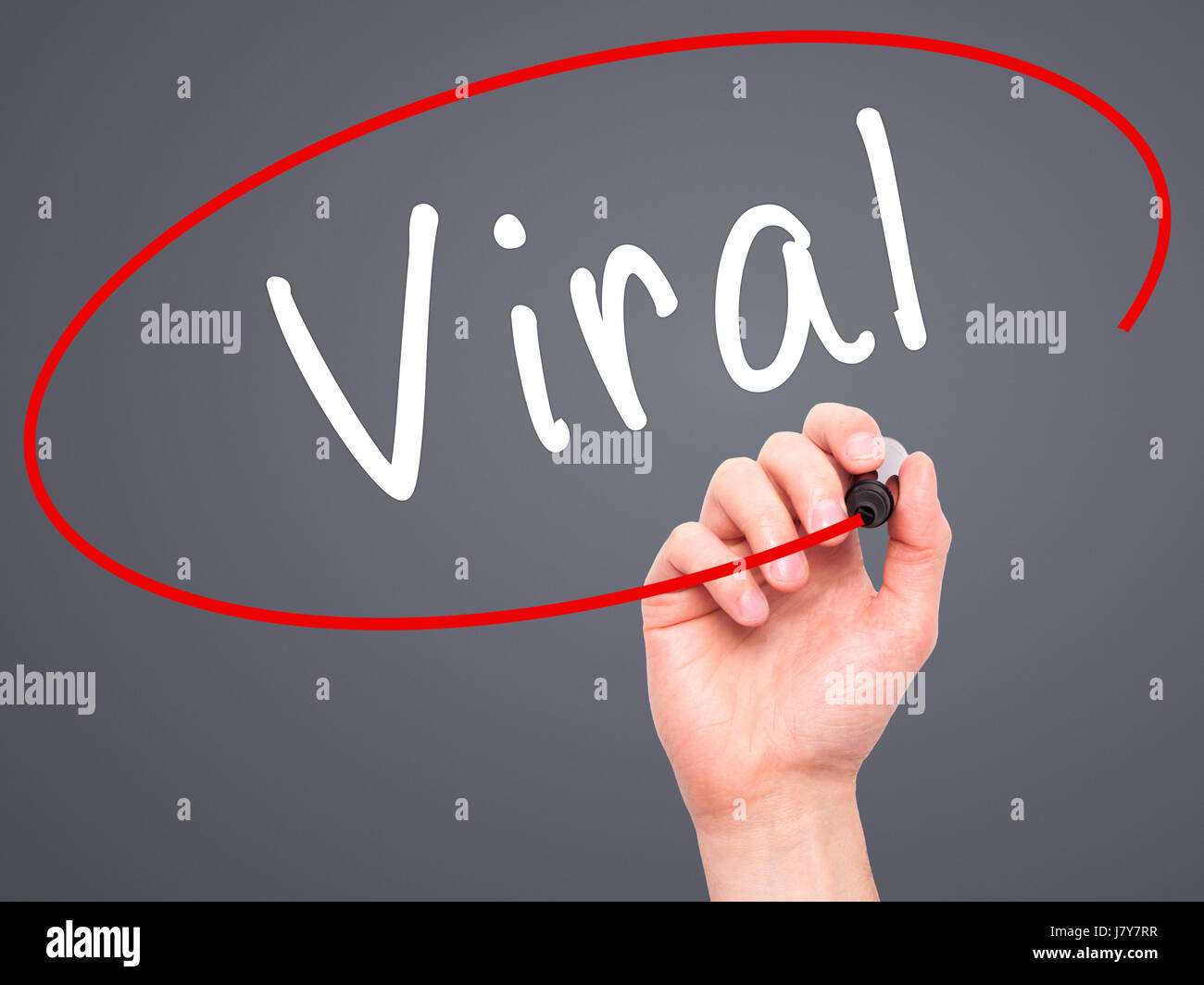 Man Hand writing Viral with black marker on visual screen. Isolated on ...