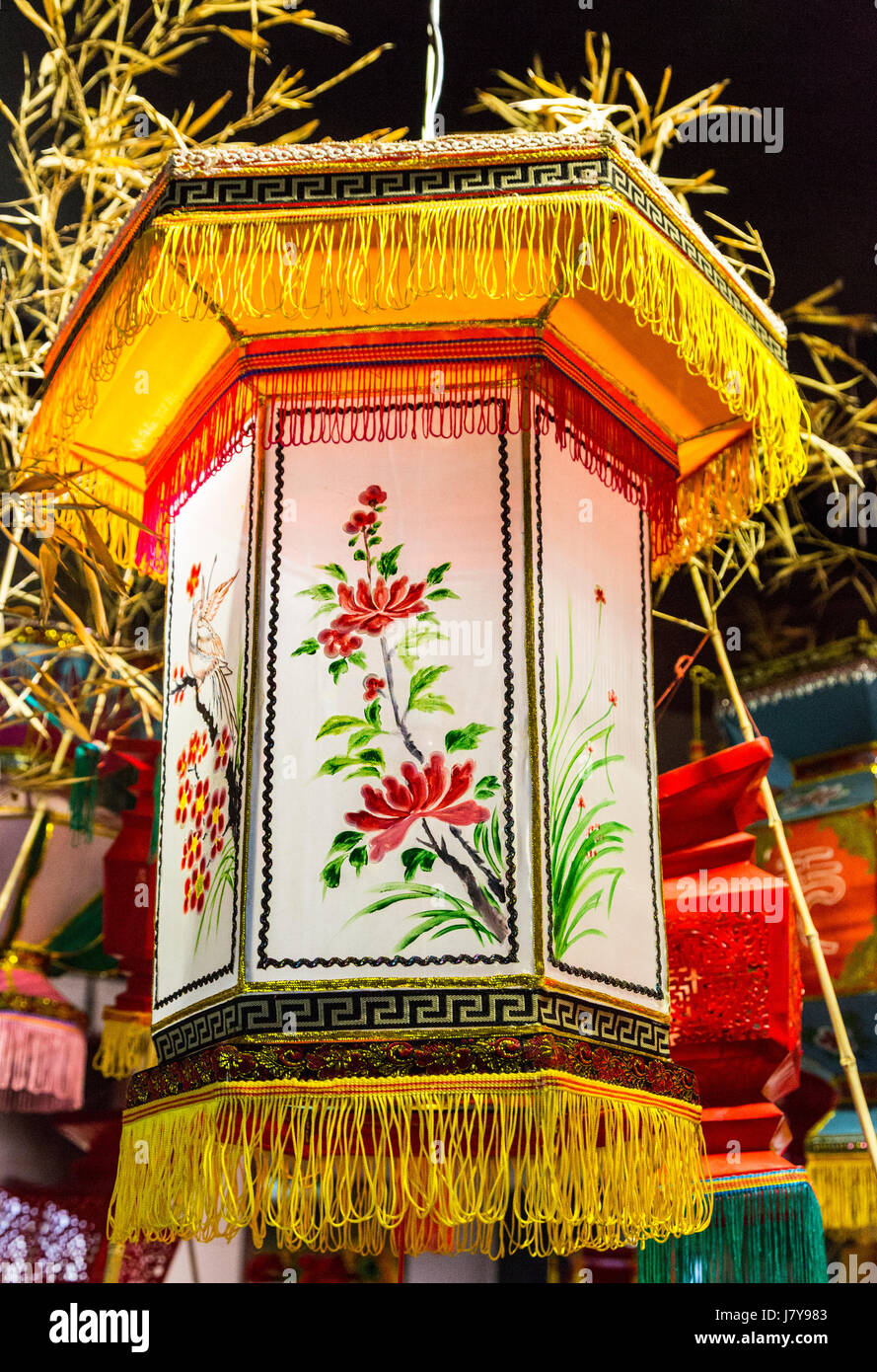 Wenzhou, Zhejiang, China.  Bamboo Filament Lantern, Intangible Cultural Heritage Museum. Stock Photo