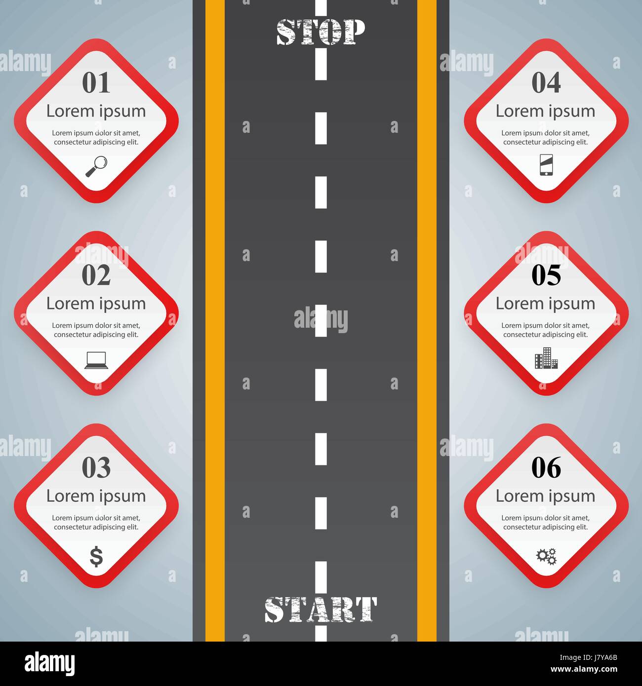 Road infographic design template and marketing icons Stock Vector Image ...