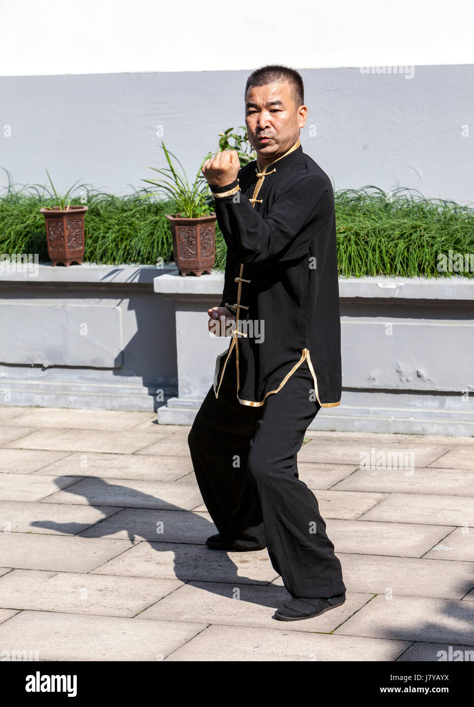 Wenzhou, Zhejiang, China.  Demonstration at the Martial Arts Museum. Stock Photo