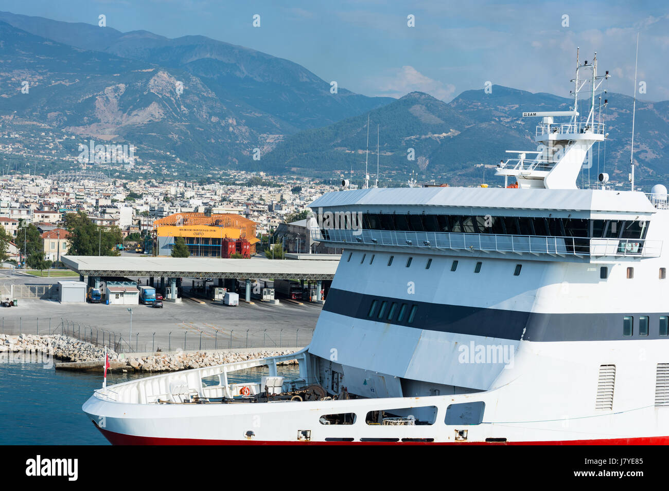 Aboard, the bridge deck or the bridge, the captain governs ship. on the bow  of the ship, it is the place where are kept the nautical equipment and r  Stock Photo -