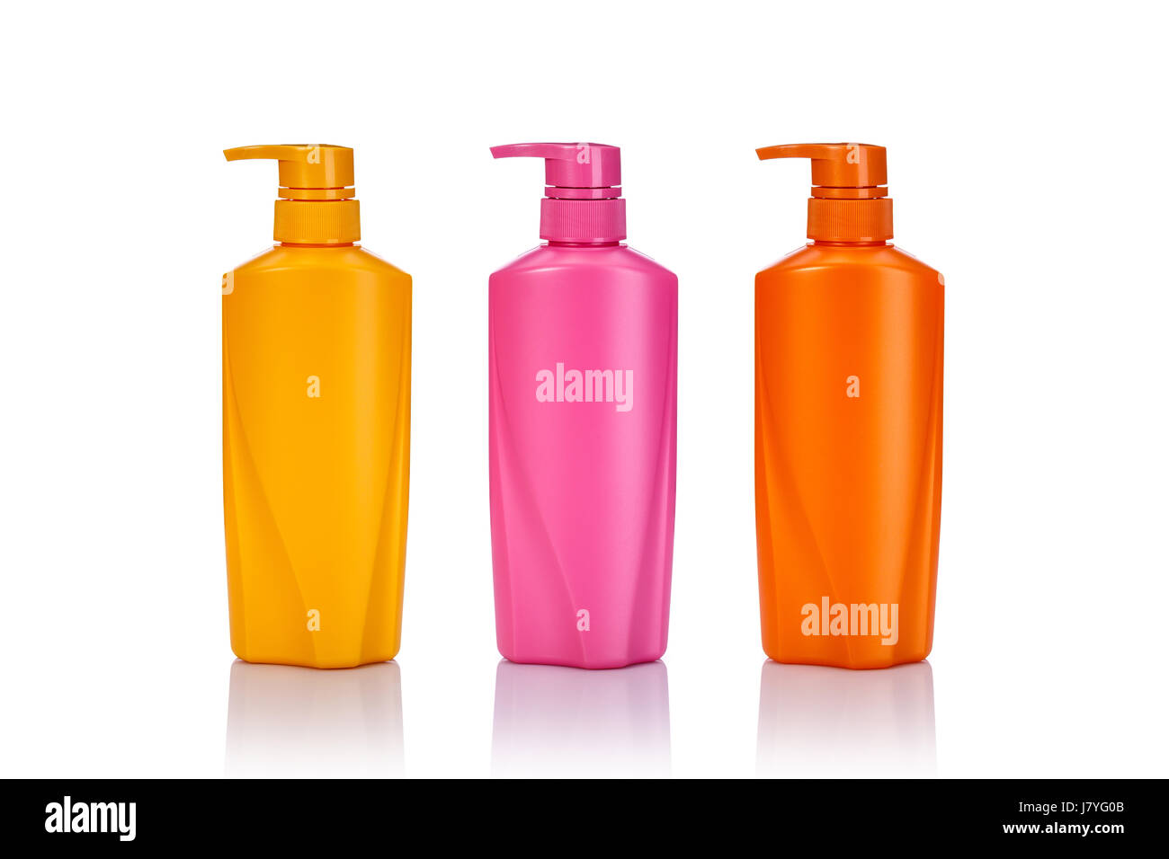 Download Blank Yellow Pink And Orange Plastic Pump Bottle Used For Shampoo Or Stock Photo Alamy Yellowimages Mockups