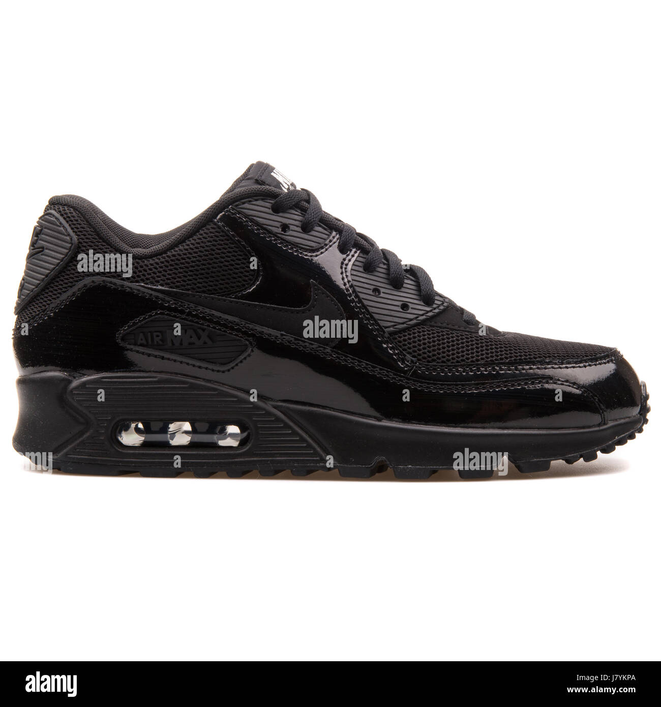 Nike WMNS Air Max 90 Premium Women's Black Glossy Sneakers - 443817-002  Stock Photo - Alamy