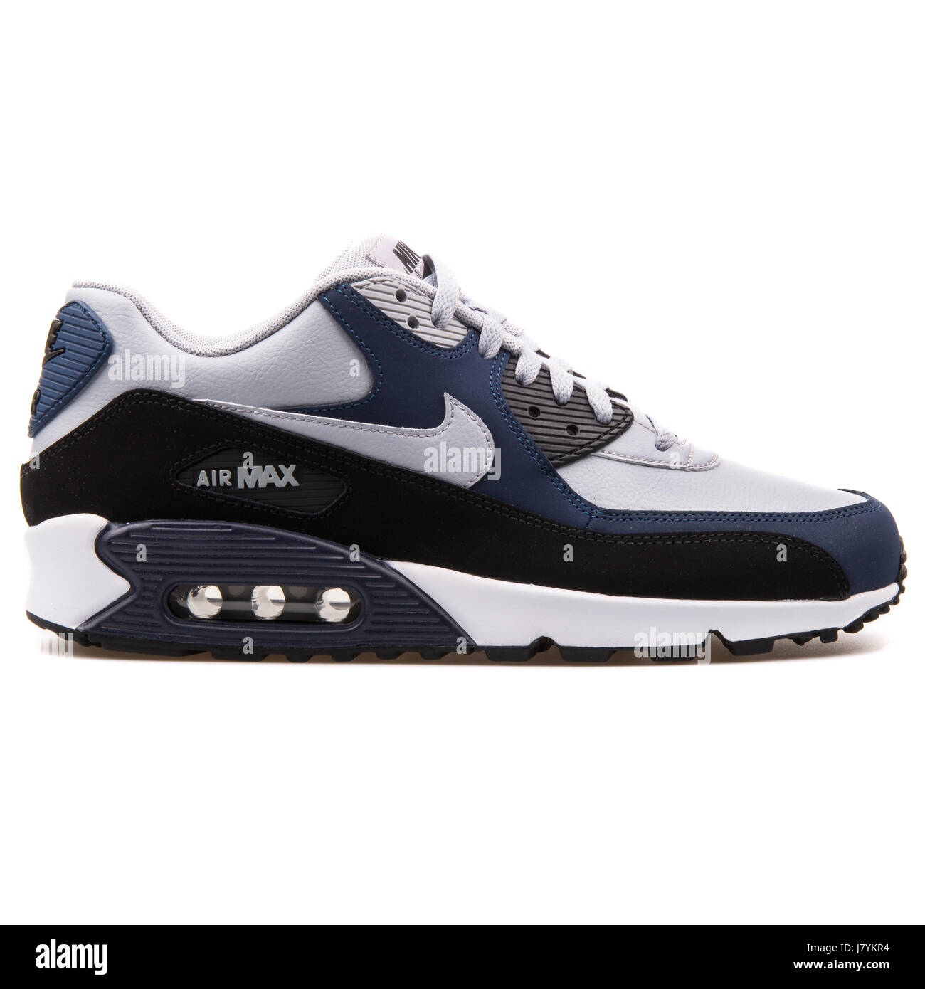 Nike Air Max 90 LTR Grey Navy Blue Men Sports Sneakers - 652980-011 Stock  Photo - Alamy