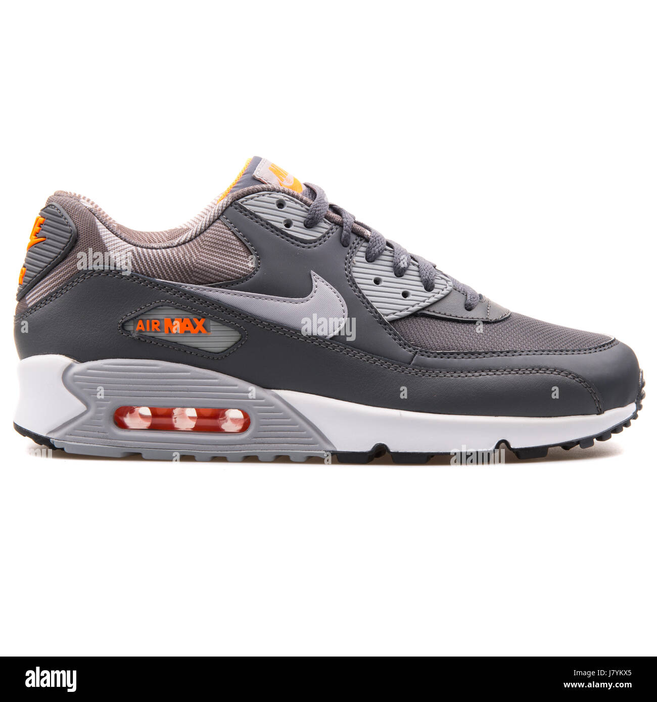 Nike Air Max 90 Print Grey White Orange Men's Running Sneakers - 749817-018  Stock Photo - Alamy
