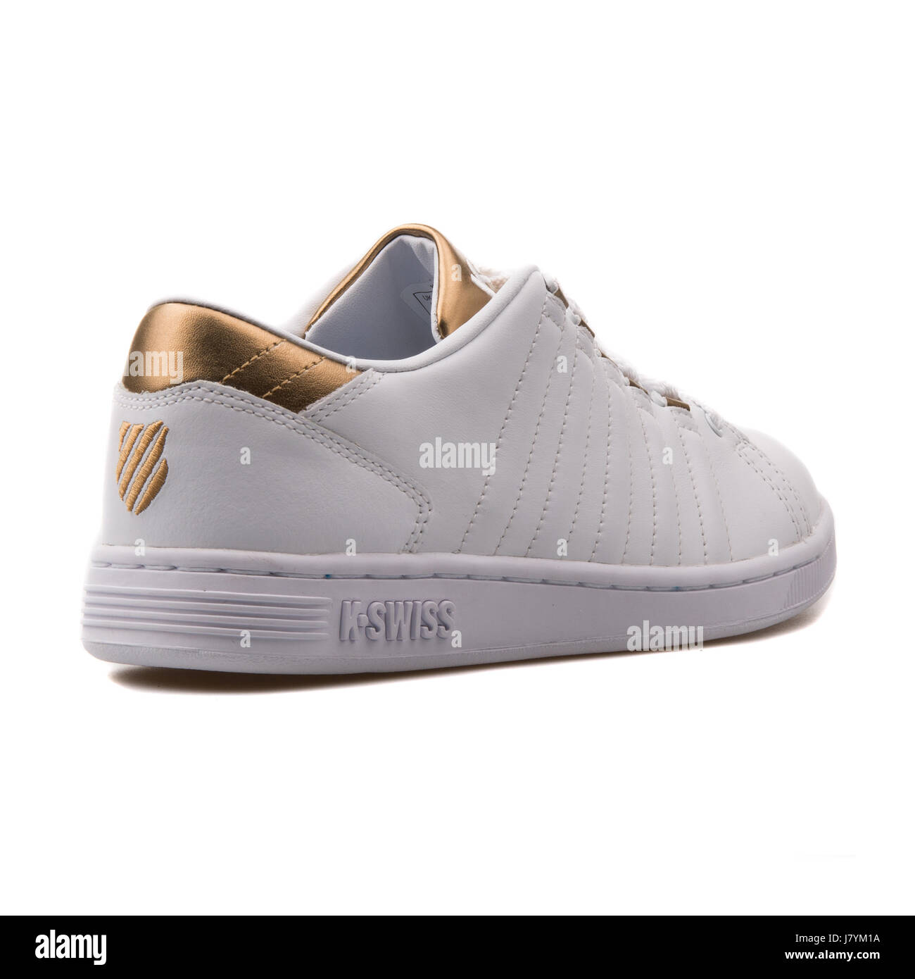 K-Swiss Lozan III White and Gold Women's Sports Sneakers - 93212-194-M  Stock Photo - Alamy