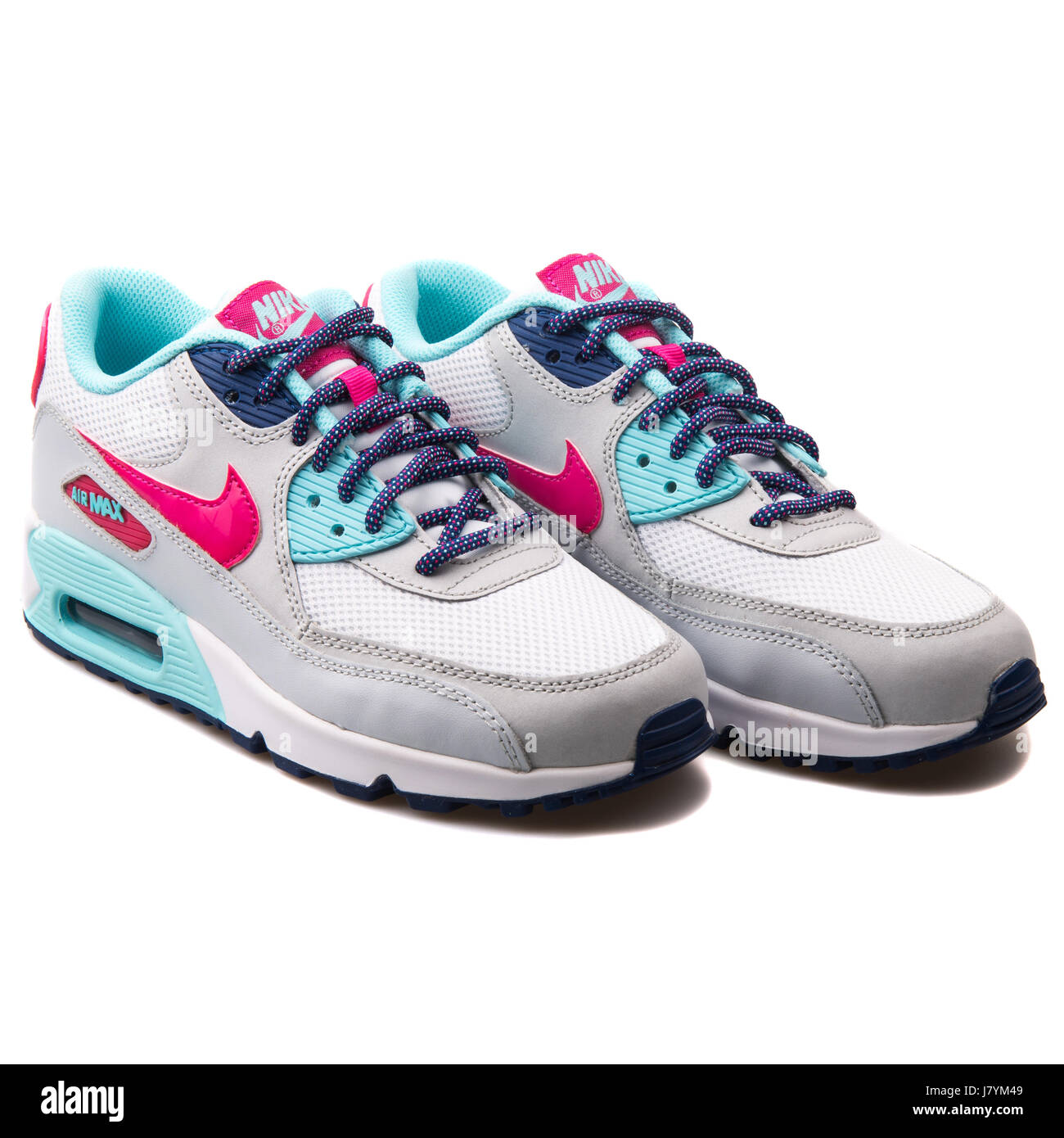 Nike Air Max 90 Mesh (GS) Youth White Vivid Pink Copa Platinum - 724855-102  Stock Photo - Alamy