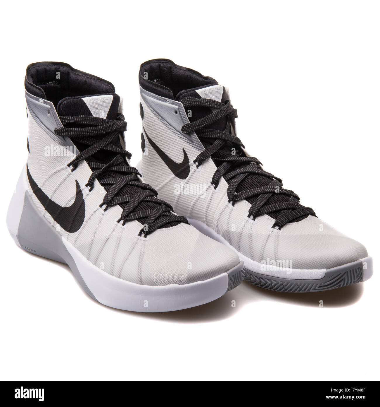 Nike Hyperdunk 2015 White and Grey Men's Basketball Sneakers - 749561-100  Stock Photo - Alamy