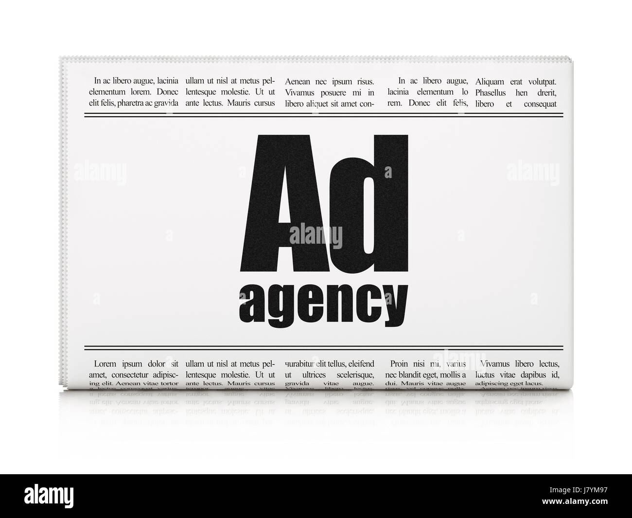 Advertising concept: newspaper headline Ad Agency Stock Photo - Alamy