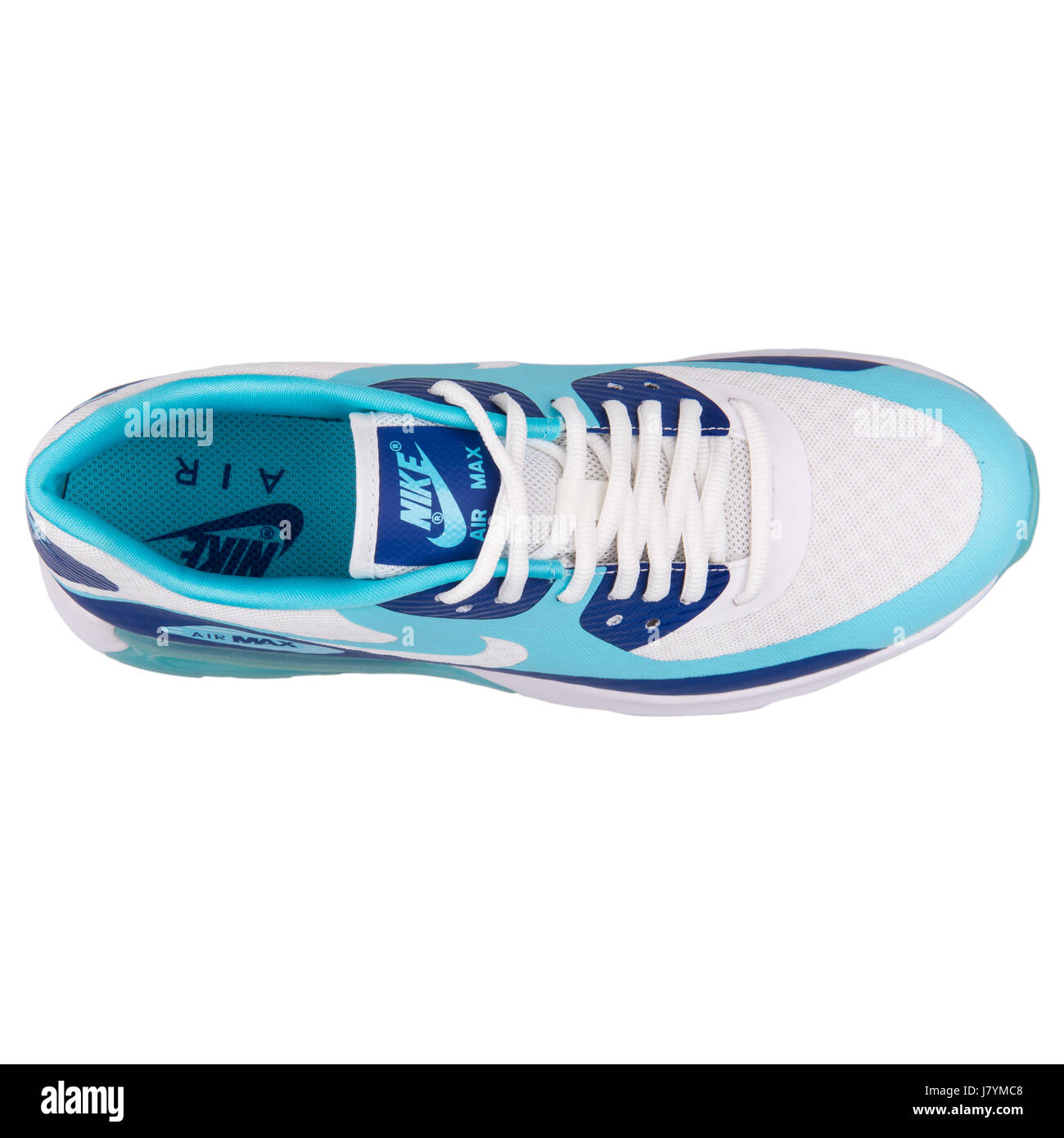 Nike W Air Max 90 Ultra BR Deep Royal Blue, Turquoise and White Women's  Running Sneakers - 725061-400 Stock Photo - Alamy