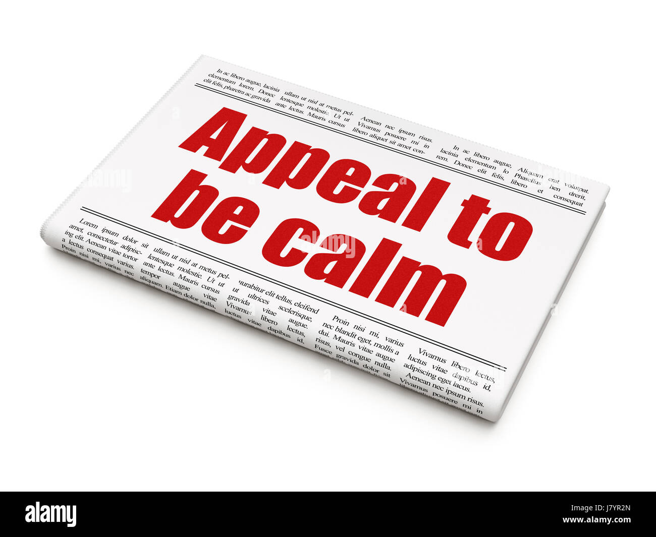 Political concept newspaper headline Appeal To Be Calm Stock Photo Alamy