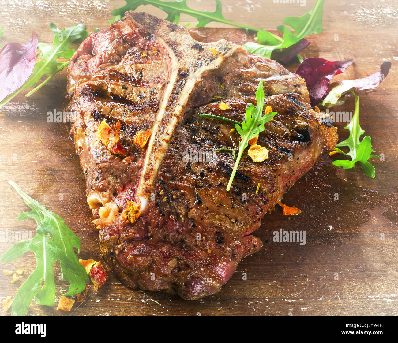 Grilled BBQ TBone Steak Stock Photo Alamy
