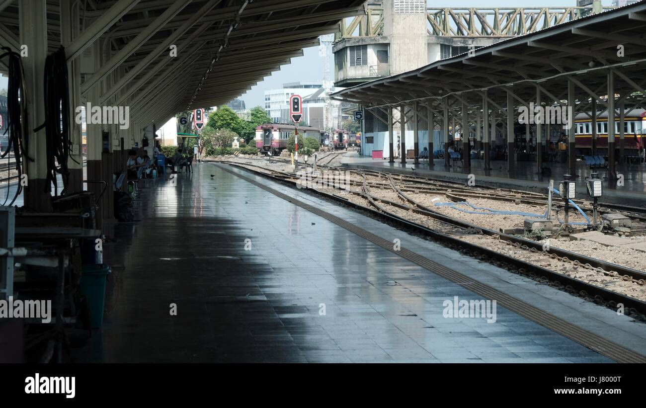 Hua Lamphong, or Bangkok Train Station, Thailand Travel Hub Stock Photo