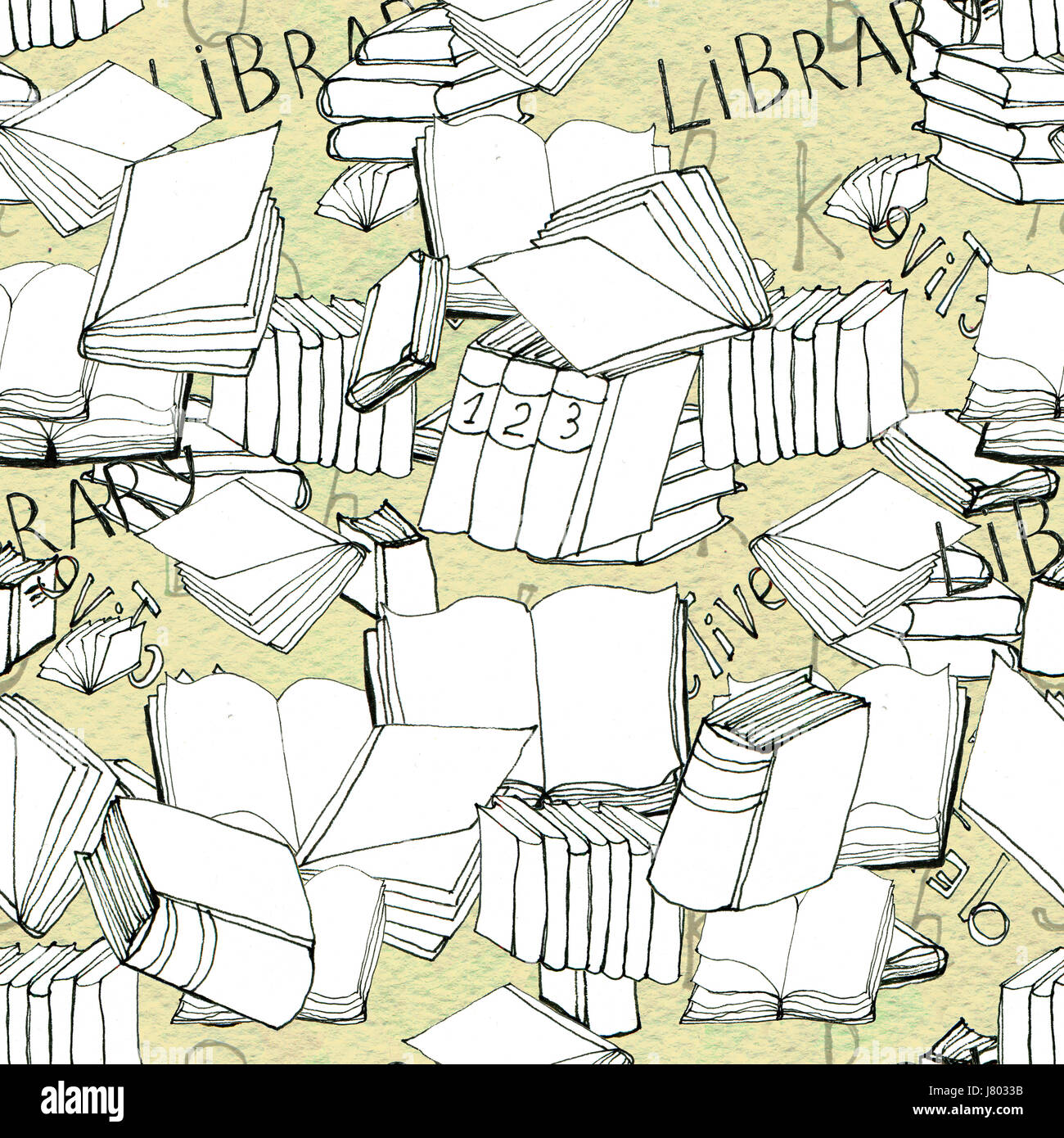 https://c8.alamy.com/comp/J8033B/seamless-doodle-pattern-with-books-library-hand-drawn-sketchy-background-J8033B.jpg