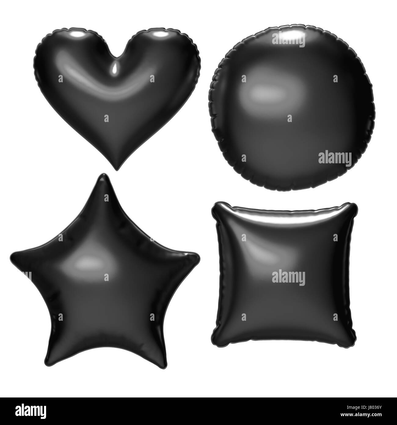 Black foil balloon set with clipping path Stock Photo