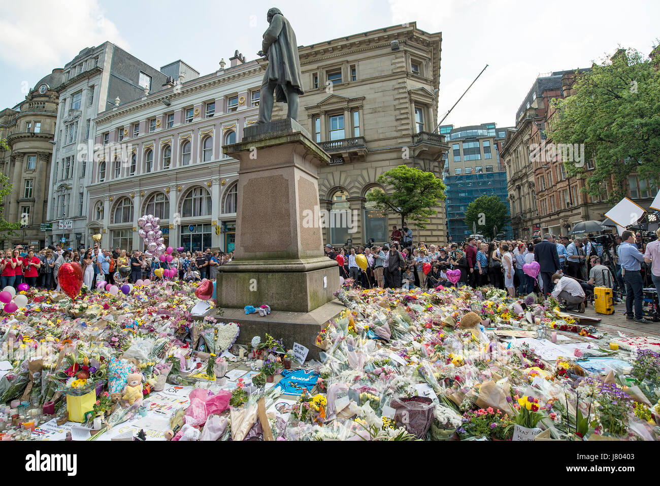 Scene from the Minutes Silence for the Victims of the Manchester Terror Attack Stock Photo