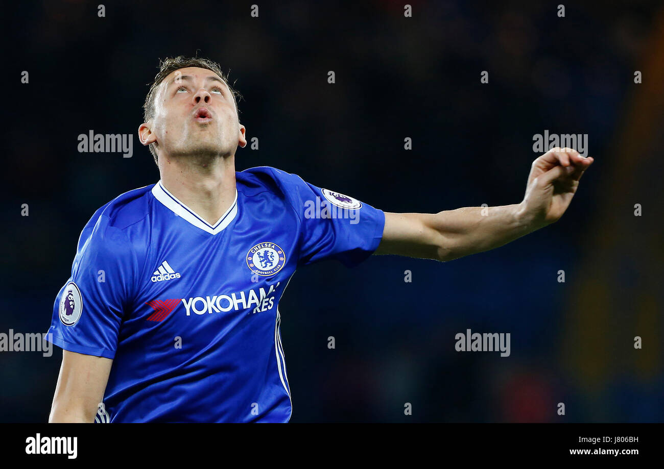 Chelsea's Nemanja Matic during the Premier League match between Chelsea and Middlesborough at Stamford Bridge in London. 07 May 2017 EDITORIAL USE ONLY  No merchandising. For Football images FA and Premier League restrictions apply inc. no internet/mobile usage without FAPL license - for details contact Football Dataco Stock Photo