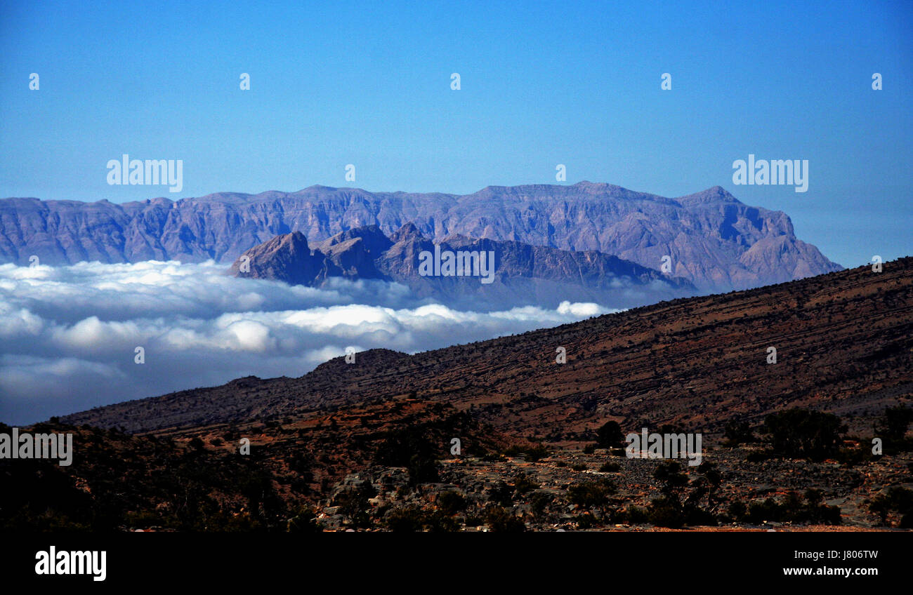 Hajar Mountains, Wadi Bani Auf, Oman Stock Photo Alamy