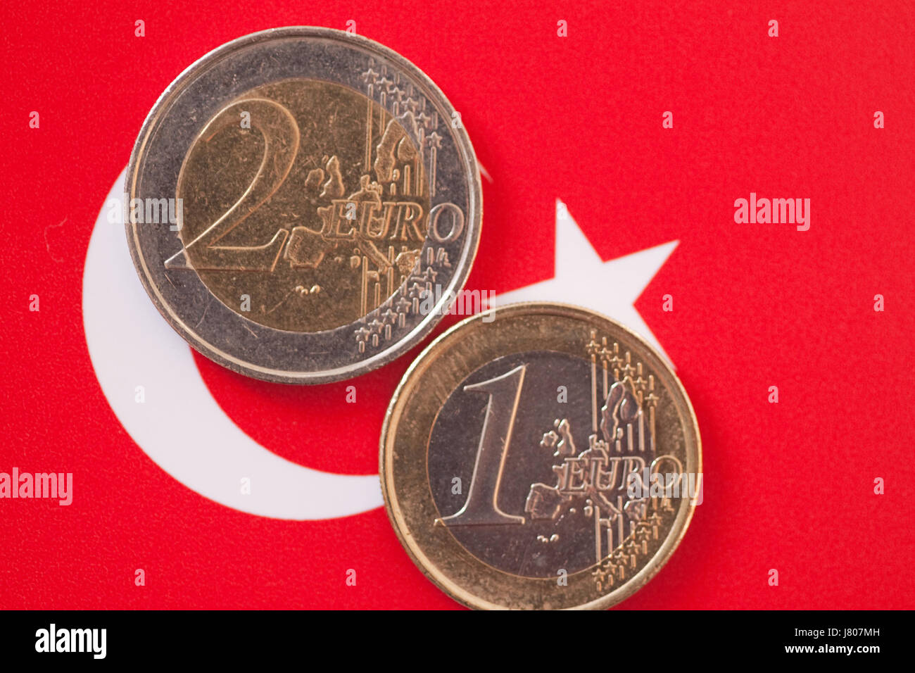 Euro Europe Coin Turkey Flag State Land Realty Ground Money Macro - euro europe coin turkey flag state land realty ground money macro close up