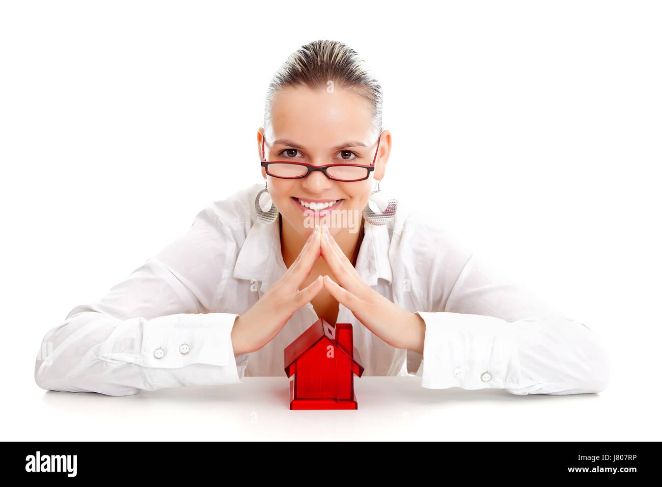 woman house building new protect protection security secure place home